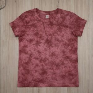 PINK Victoria's Secret Short Sleeve Tee - Burgundy Tie-Dye
